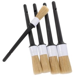 BIUDECO 5Pcs Round Head Small Brush for Automotive Cleaning Handle Soft Bristles for Detail Work Non Slip Grip for Paint and Car Interior Cleaning