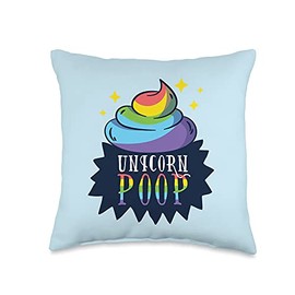 UNICORN POOP Rainbow Poo Crud Pile Funny Magical Meme Throw Pillow
