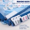4 Pcs 18.7 Inch Dark Blue Acrylic Mahjong Tile Racks