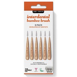 The Humble Co. Interdental Brush - Bamboo Handle - Medium - Orange - Pack of 4 (24 Pieces of 6 U-Shaped, Bamboo Bristles, Vegan, Adult, Unisex)