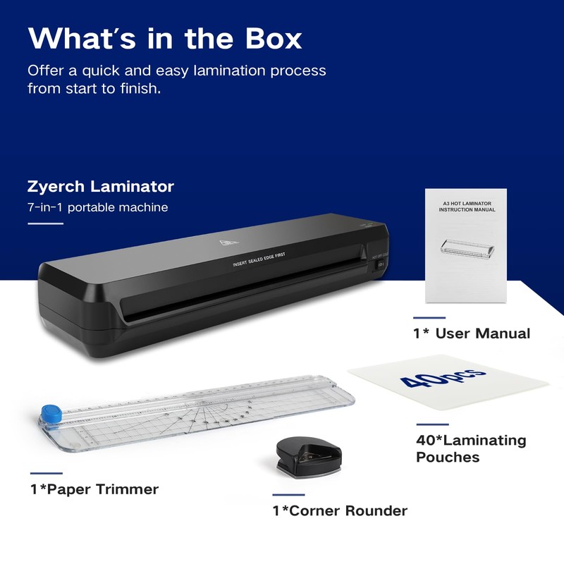 13 Inch A3 Laminator Machine, 7 in 1 Desktop Thermal