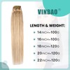VINBAO Clip in Extensions Human Hair, Balayage Mixed Bleach Blonde