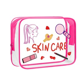 Clear Skincare Travel Pouch for Women Girl Transparent Makeup Bag Organizer for Girlfriend Wife Christmas Birthday Gifts for Friend Bestie Waterproof PVC Cosmetic Bag Beauty Lovers Gift