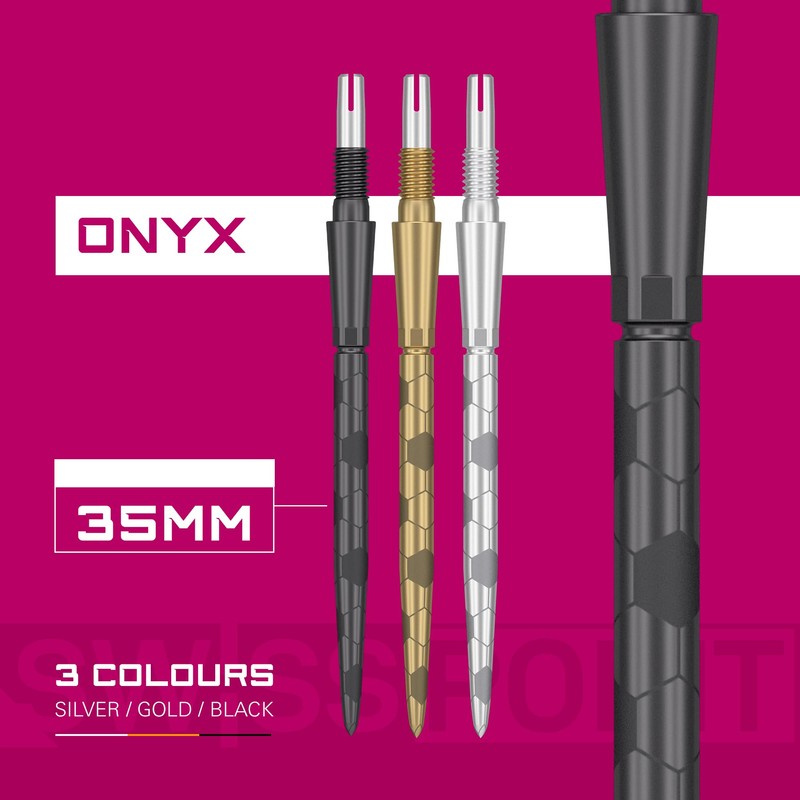 TARGET Darts Swiss Point Storm Steel Dart Points, Onyx (3