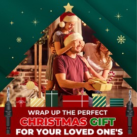 MulWark Countersink Drill Bit Set, 11 PCS Counter Sink Drill Bits Adjustable, #5, #6, #8, #10, #12, HSS Woodworking Drill Bit Set with 3/8" Quick-Change Shank and Storage Box– Christmas Edition Gift