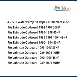 0438592 438592 Water Pump Kit Replacement for Johnson 40/48/50hp