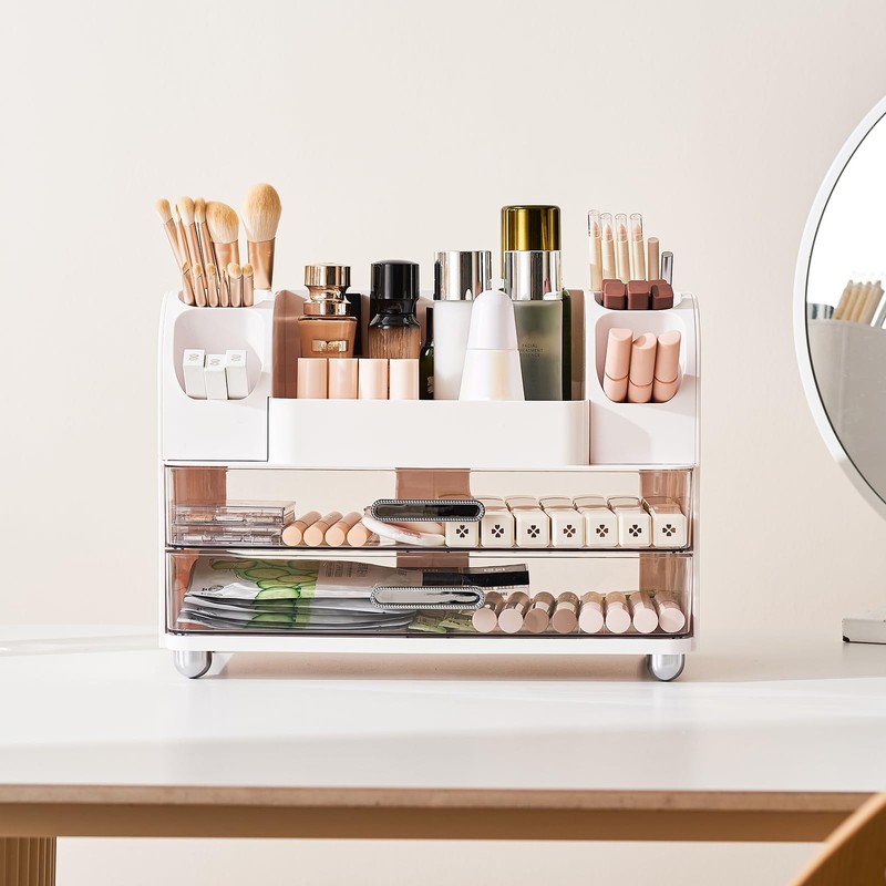 UFORU Makeup Organizer for Vanity with 2 Large Drawers, Cosmetic