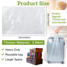 Fainne 10 Pack Extra Large Clear Plastic Storage Bags 23 x 39 Inch 2.75 Mils Giant Jumbo Moving Flat Plastic Storage Bags for Clothes Packing Luggage Suitcase Furniture Comforter Bike Blanket