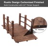 VINGLI 5 ft Garden Bridge, Classic Wooden Arch with Safety