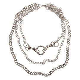 Urban Classics Unisex Necklace for Men and Women Carabiner Necklace, Three Rows Fashion Jewellery Chain, Silver, One Size, Metal, No Gemstone
