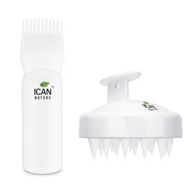 ican Hair Dye, Oil Root Applicator Bottle, 180ml with Shampoo Brush, Combo Set