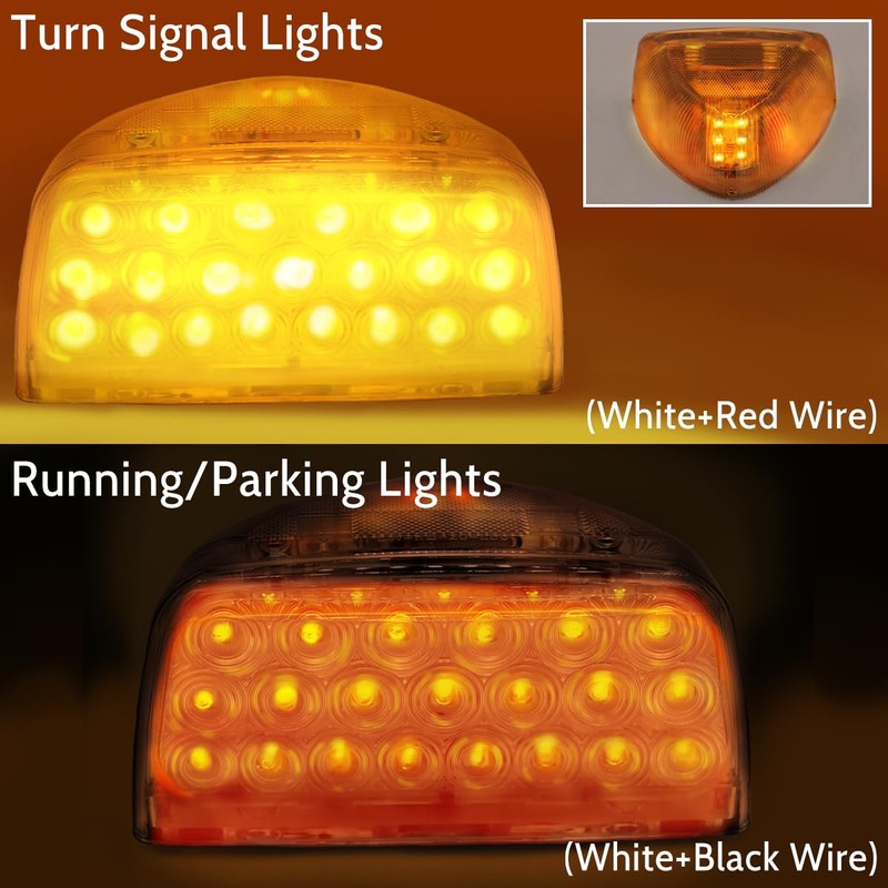 2Pcs Turn Signal Fit for Peterbilt,31 LED Triangle Amber Peterbilt