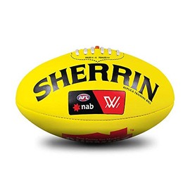 Sherrin AFLW Replica Training Leather Ball, Yellow, Size 4