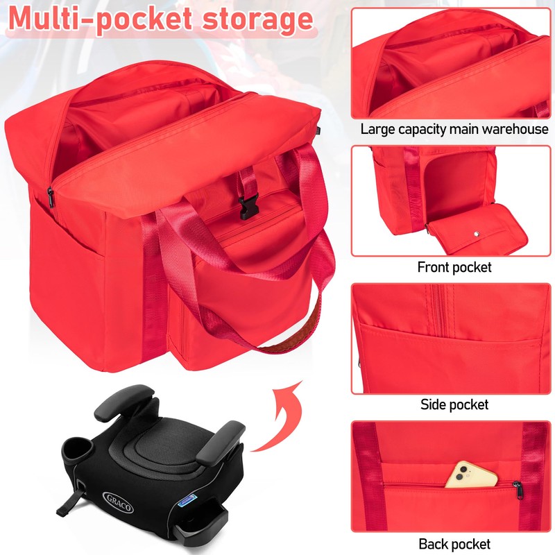 TORIBIO Backless Booster Car Seat Travel Bag, for Gb Pockit,