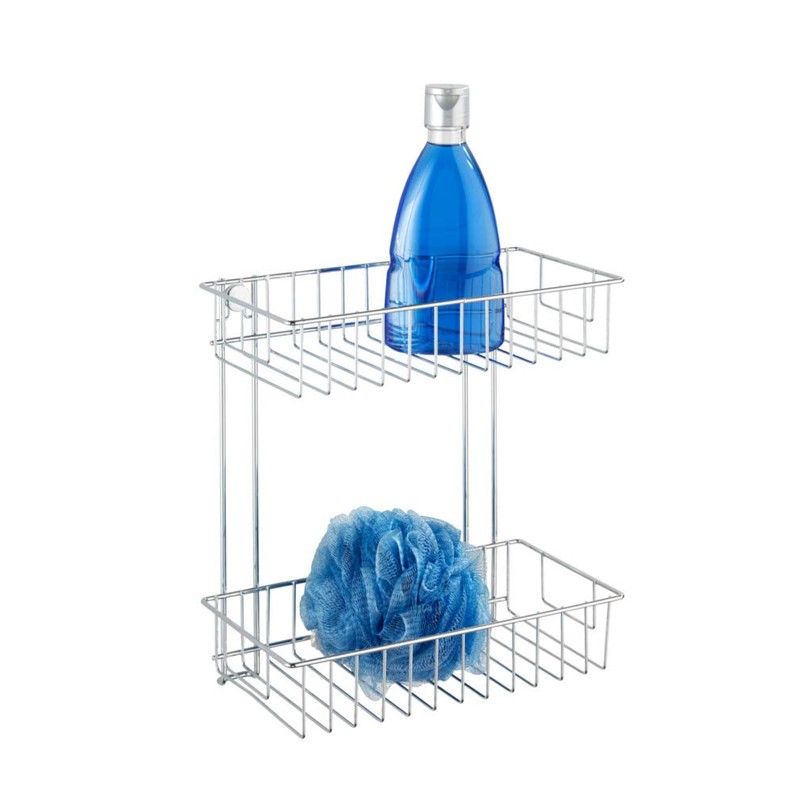 WENKO 20633100 2-Tier Wall Rack Classic - fixing without drilling,