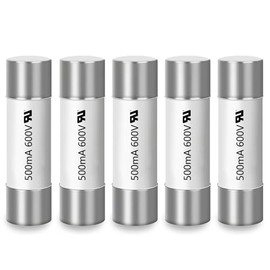 5 piezas 0.5 A HV510 500 mA 600 V CA/CC Fusible cerámico de 5 * 20 mm para multímetros digitales de soplado rápido de acción rápida 0.79 x 0.2 in Fusible de reemplazo