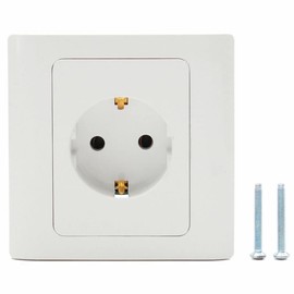 Single EU German Standard Electrical Plug Socket Wall Power Outlet Panel 16A European Round Hole Power Outlet AC 250V