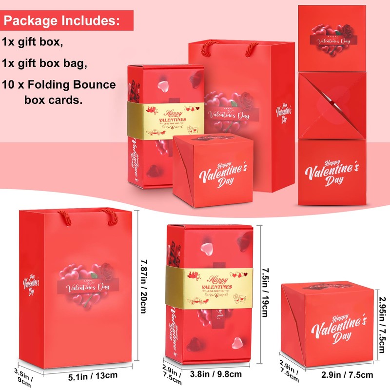 Valentine's Day Explosion Gift Box, Surprise Gift Box Exploding, Surprise