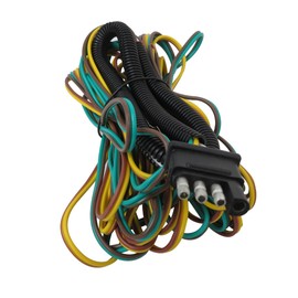 INGQI 4-Way Trailer Wiring Harness Kits, 25 Feet Wires Harness with 4-Flat Connector w/loom, for Utility Boat Trailer
