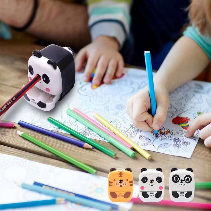 Pencil Sharpener Cute Metal Desktop Pencil Sharpener with Handle, Cartoon