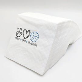 SharkBliss Funny Volleyball Quotes Cocktail Napkins, 100 Pack Peace Love Volleyball Saying Disposable Beverage Bar Paper Cocktail Napkins For Party Table Decor 2-Ply, 5x5" (Peace Love Volleyball)