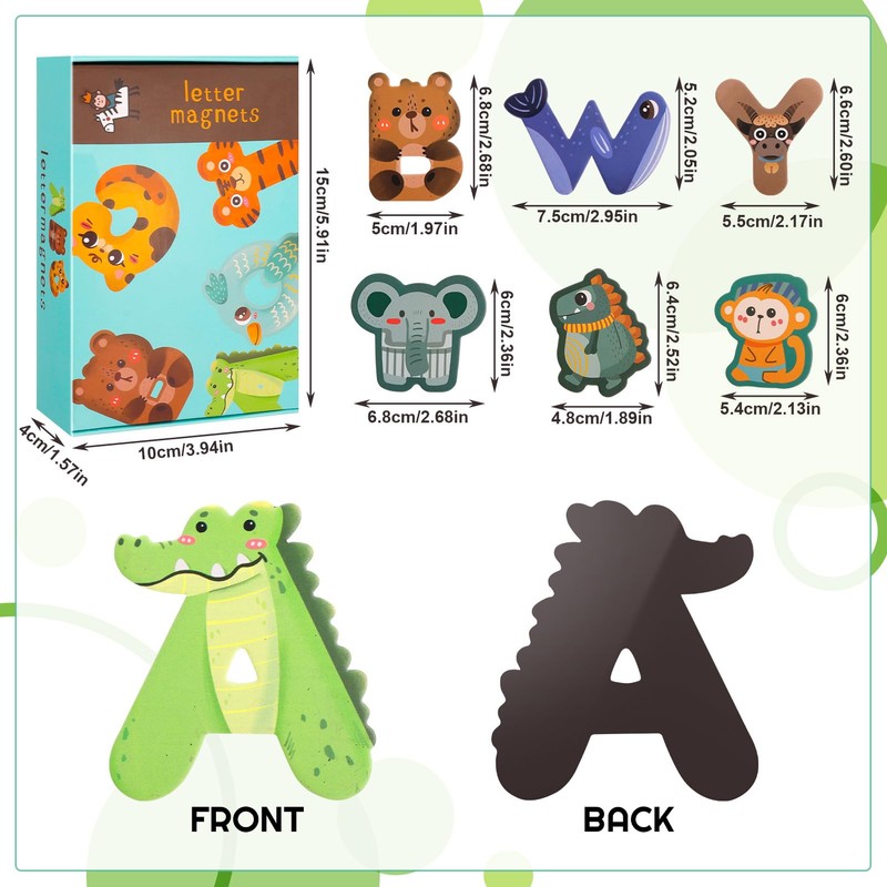 Magnetic Letters, 48 Pcs Educational Learning Tool Fridge Magnets for