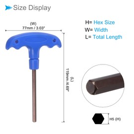 CoCud T-Handle Hex Key, H5 5mm Hex, S2 Steel Metric T-Key Wrench - (Applications: for Basic Home Repair and Mechanical Maintenance), 2-Pieces