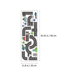 Toddmomy 2 Sheets Car Track Stickers Car Truck Tractor Road Stickers Removable Wall Kids Playroom Wall Decals Truck Stickers for Kids Car Tape Wall Sticker Paper Suitcase Child Car Stickers