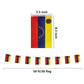 Venezuela Flags Venezuelans Small Mini String Banner Flags Miniature Venezuela Flags Banners For Grand Opening, Olympics Festival,Grand Opening Sports Celebration Decorations (50 Feet 38 Flags)