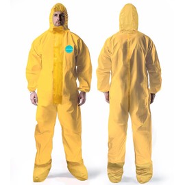 Andes Chemical Protection Coveralls, Hazmat Suits, Sealed Seam Chemical Protection Suits with Attached Boots and Hood (1, 3X)