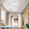 Crystal Chandeliers Flush Mount LED Ceiling Light Fixture, 5000K Daylight