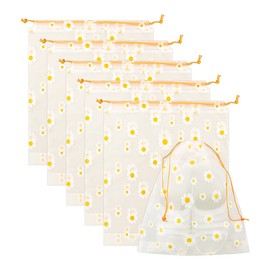 Jagowa 5pc Waterproof Shoe Storage Bags - 30x35cm Transparent Drawstring Pouches for Organizing Clothes and Travel Accessories in Luggage.