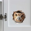 Owl Hole Wall Decal – 3D Forest Bird Sticker –