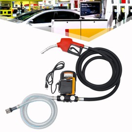 LINISHOP Electric Oil Transfer Pump Kit Self-Priming Fuel Die-sel Biodie-sel Pump W/Meter Hose & Nozzle 110V 550W