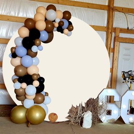 Beige Round Backdrop Cover 6ftx6ft Beige Pure Circle Arch Backdrops Wedding Birthday Party Newborn Baby Shower Gender Reveal Photography Background Bridal Shower Portrait Photo Studio Props