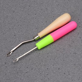 Rosenice 2 Pcs Wooden Plastic Curved Crochet Hook Latch Hook