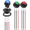 2-Pack Waterproof Round Rocker Switch with Shell LED Light SPST