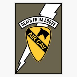 Air Cav Helicopter Badge 1st Cavalry Division Death from Above Gift Window Bumper Sticker Decal 5"