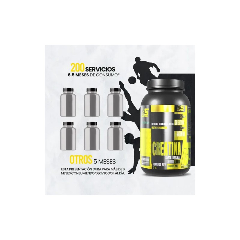 Creatina Monohidratada Hs1kg 200servicios Hiper Sports Sabor