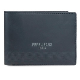 Pepe Jeans Mens Blue 11.5 x 8 x 1cm Leather RFID Protected Wallet with Coin Pocket, blue, Standard size, wallet 11