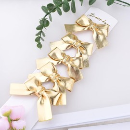 Gold Glitter Hair Clips for Women Girls Glitter Leather Hair Bow Clip Gold Bowknot Hair Accessories for Girls Teenagers
