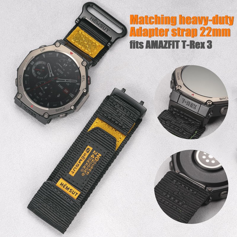 Torbollo Watch Band Compatible with T-Rex 3, Rugged Nylon Watch