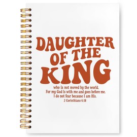 VIIJJUE Christian Notebook, Daughter of the King Bible Journal, Religious Scripture Journals for Writing, Christian Gifts for Women, Church Hardcover Spiral Notebooks, 5.5x8.3 Inch