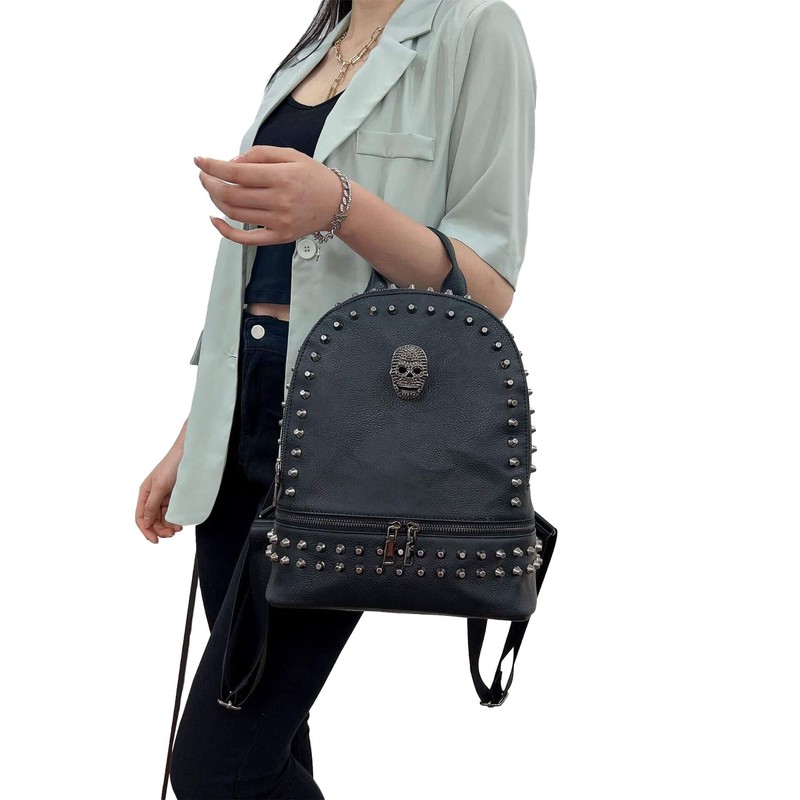 Ro Rox Dade Skull Backpack Canvas Punk Gothic Bag School