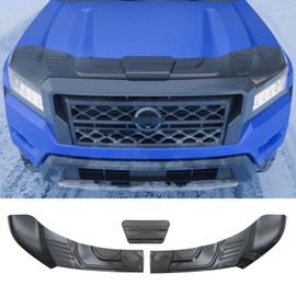 Dattumar Hood Protector Compatible with 2022-2025 2026 Nissan Frontier Hood Shield ABS Hood Deflector Hood Guard 3pcs for 2024 Frontier Accessories (Glossy Carbon)