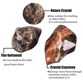 AMOYSTONE Black Moonstone Flame Shaped Towers Large Healing Crystal Stone Home Decor 1.0-1.5LBS