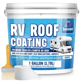 RV Roof Sealant RV Roof Coating RV Roof Sealant White 1 Gallon Waterproof Solar Reflective & Leak Repair for Trailers Campers Motorhomes