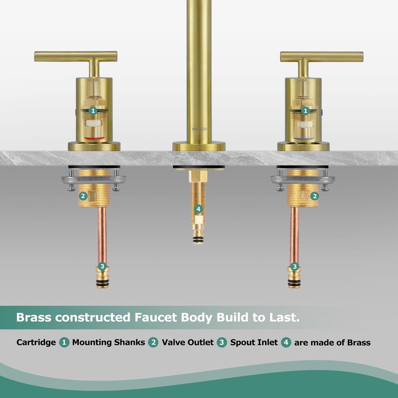 PARLOS 2-Handle Widespread 8 inch Bathroom Sink Faucet 3 Hole