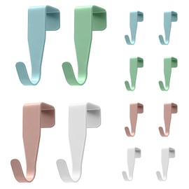 Hisdricus Pack of 12 Door Hooks, Coat Hooks, Door, Carbon Steel Door Hooks for Hanging, Colourful Hooks, Door Hanging, High Load Capacity, Suitable for Doors, Cupboards