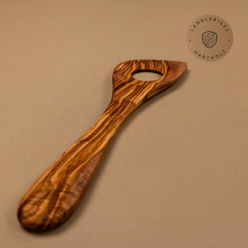 das Olivenholzbrett® Olive Wood Risotto Spoon with Hole 30 cm